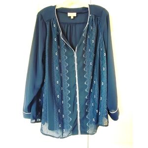 Modcloth Blouse/Top Navy